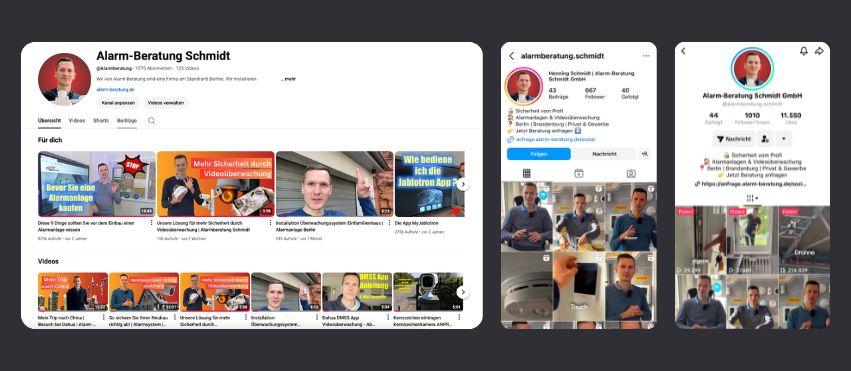 Alarmberatung Schmidt — Social Media Ergebnisse